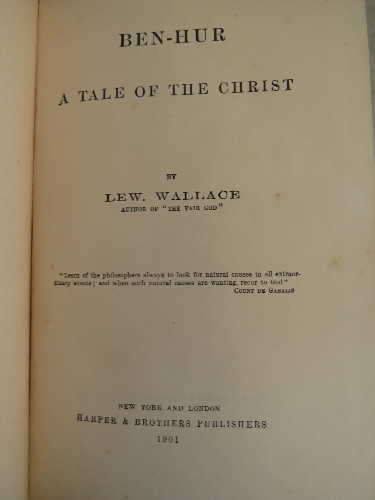 1880 Ben Hur Wallace Harpers Vintage Hardcover Book