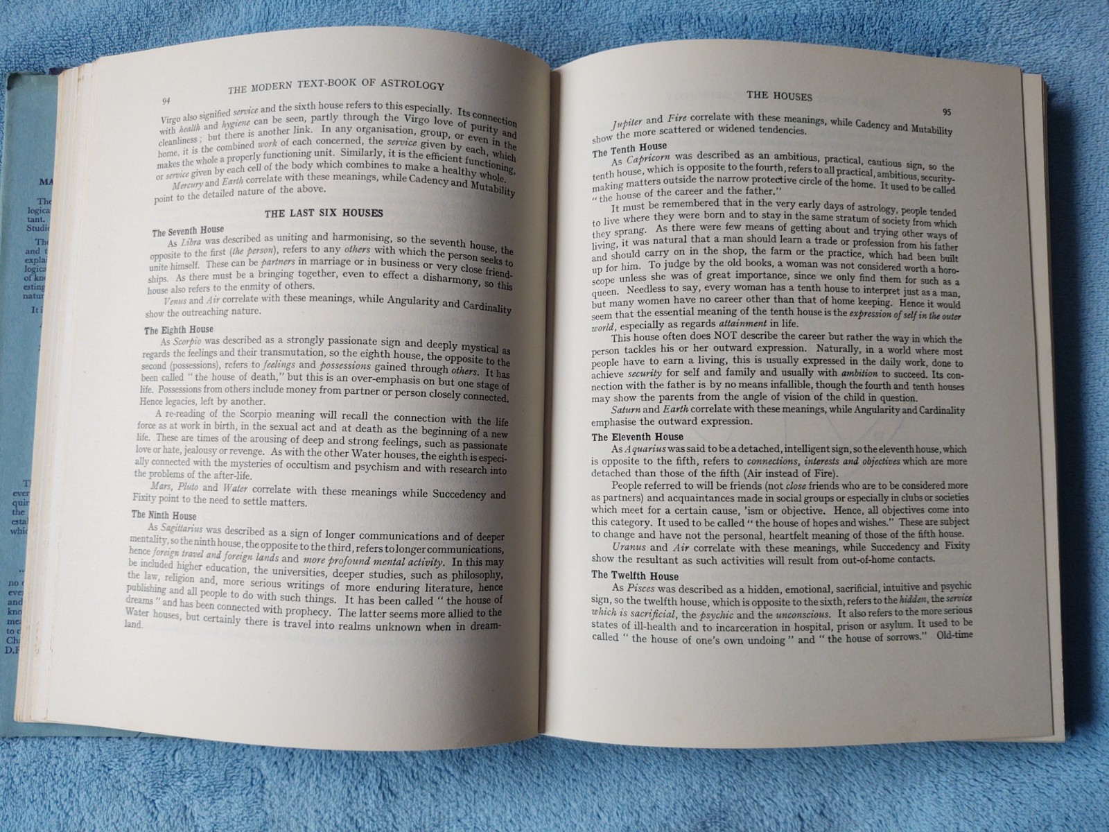 THE MODERN TEXT-BOOK OF ASTROLOGY by Margaret E. Hone 1968 vg