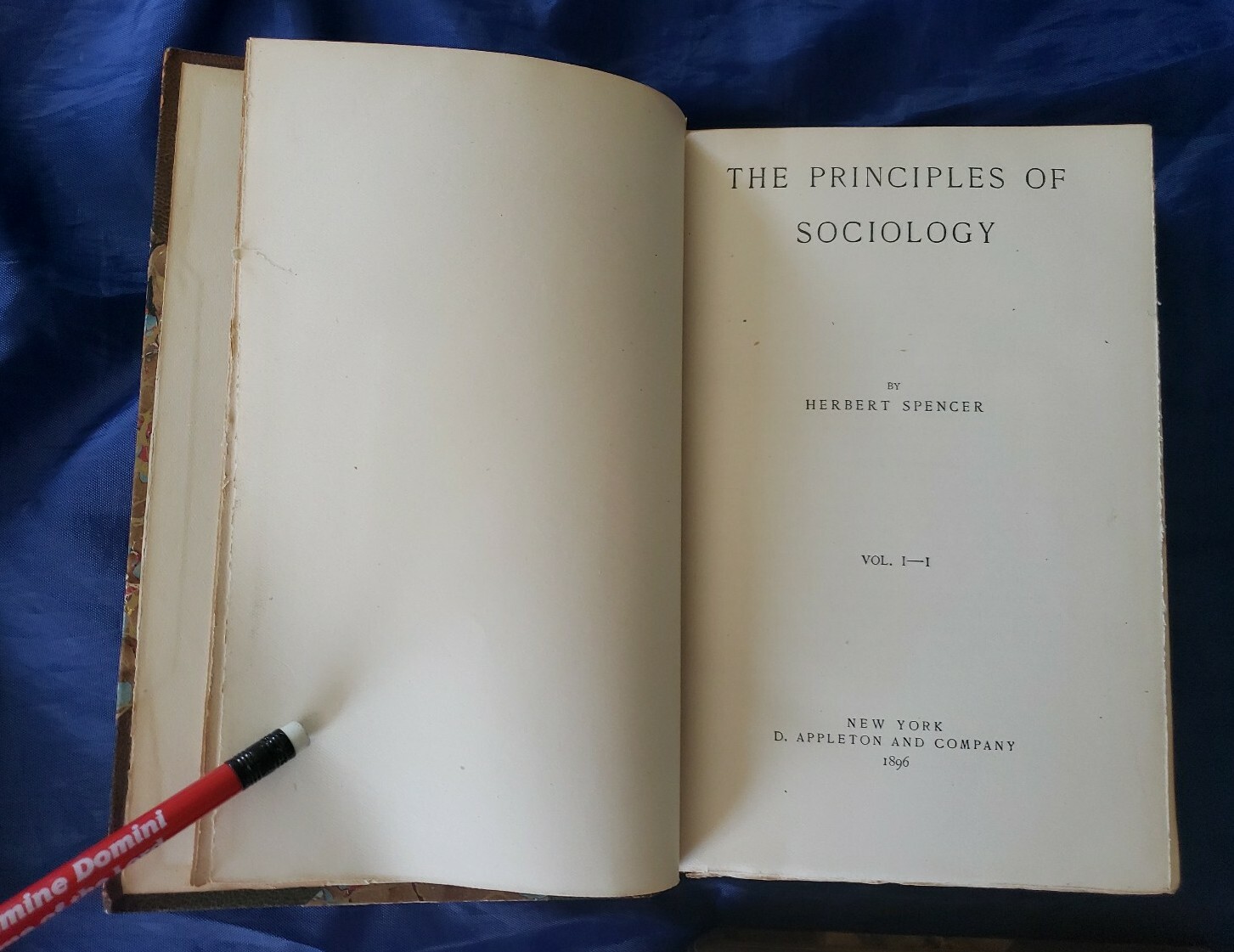 The Principles Of Sociology 2 Vol 1-1, 11-3 Herbert Spencer Antique Victorian
