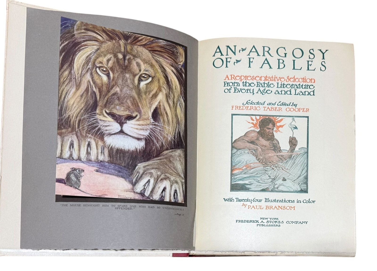 Paul Bransom, Frederic Taber ed Cooper / Argosy of Fables Signed 1st ed 1921