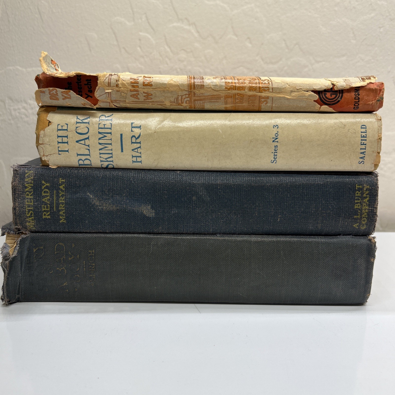 4 Antique + Vintage Hardback Books Nautical Sailing Juvenile Fiction Adventure
