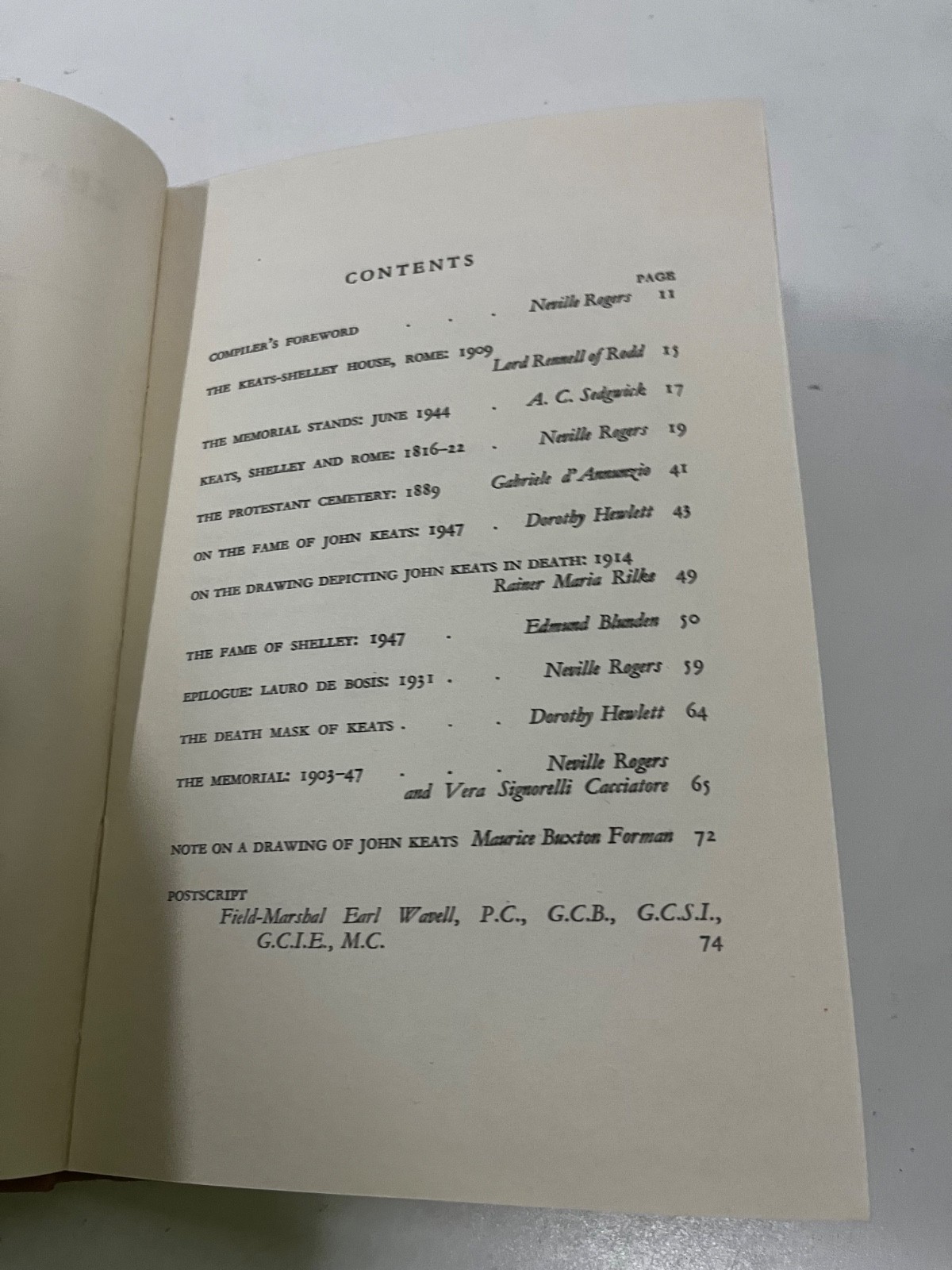 Portraits of Keats -Donald Parson 1954, POETIC WORKS 1920, KEATS, SHELLY & ROME