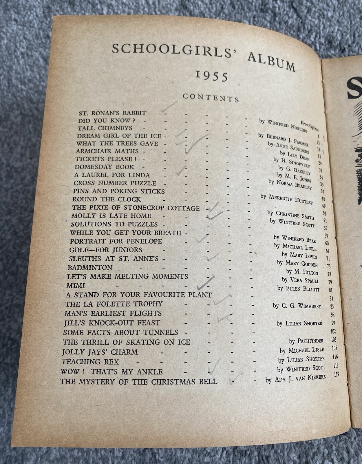 1955 Schoolgirls’ Album hardback vintage book