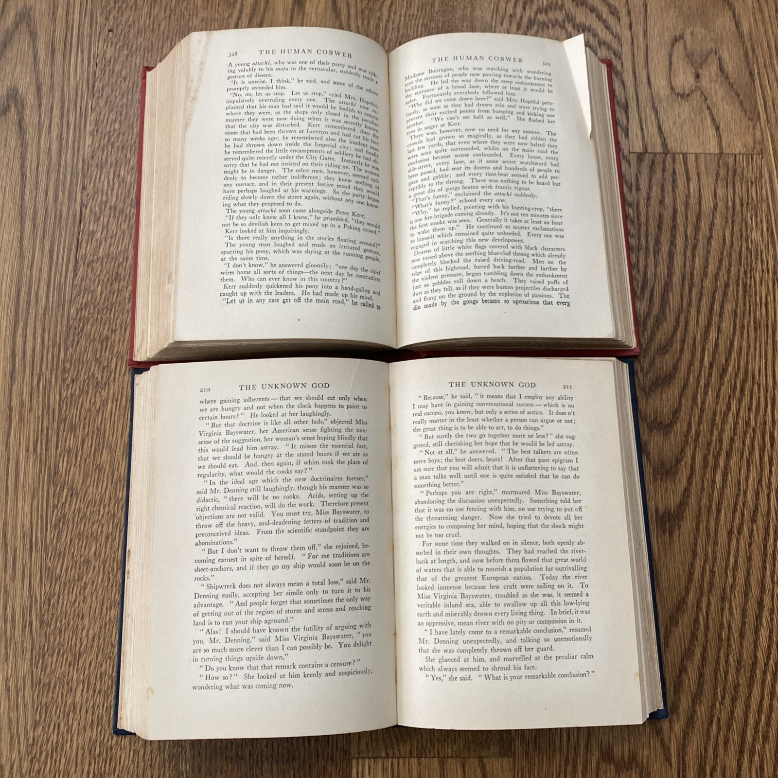 2 Putnam Weale Books Unknown God Human Cobweb 1910 1911 China Peking Missionary