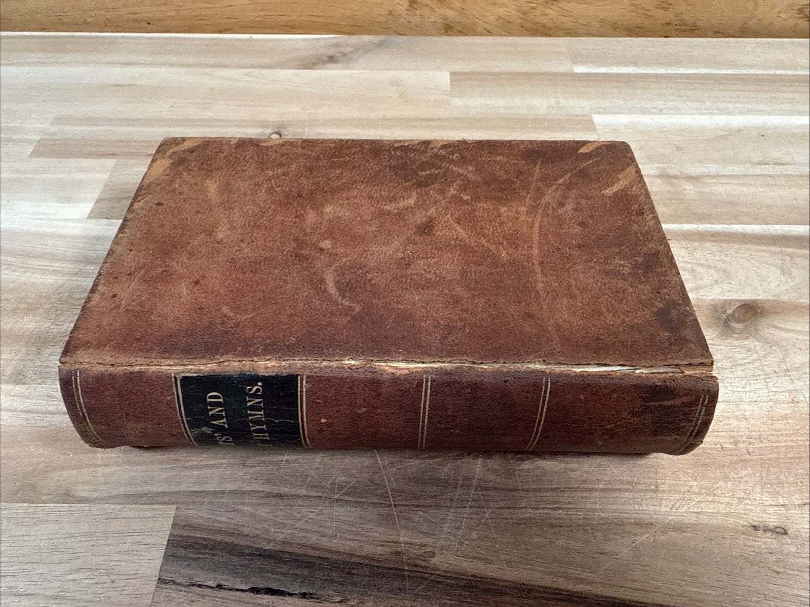1858 PSALMS HYMNS SPIRITUAL SONGS isaac watts BOSTON leather ANTIQUE old