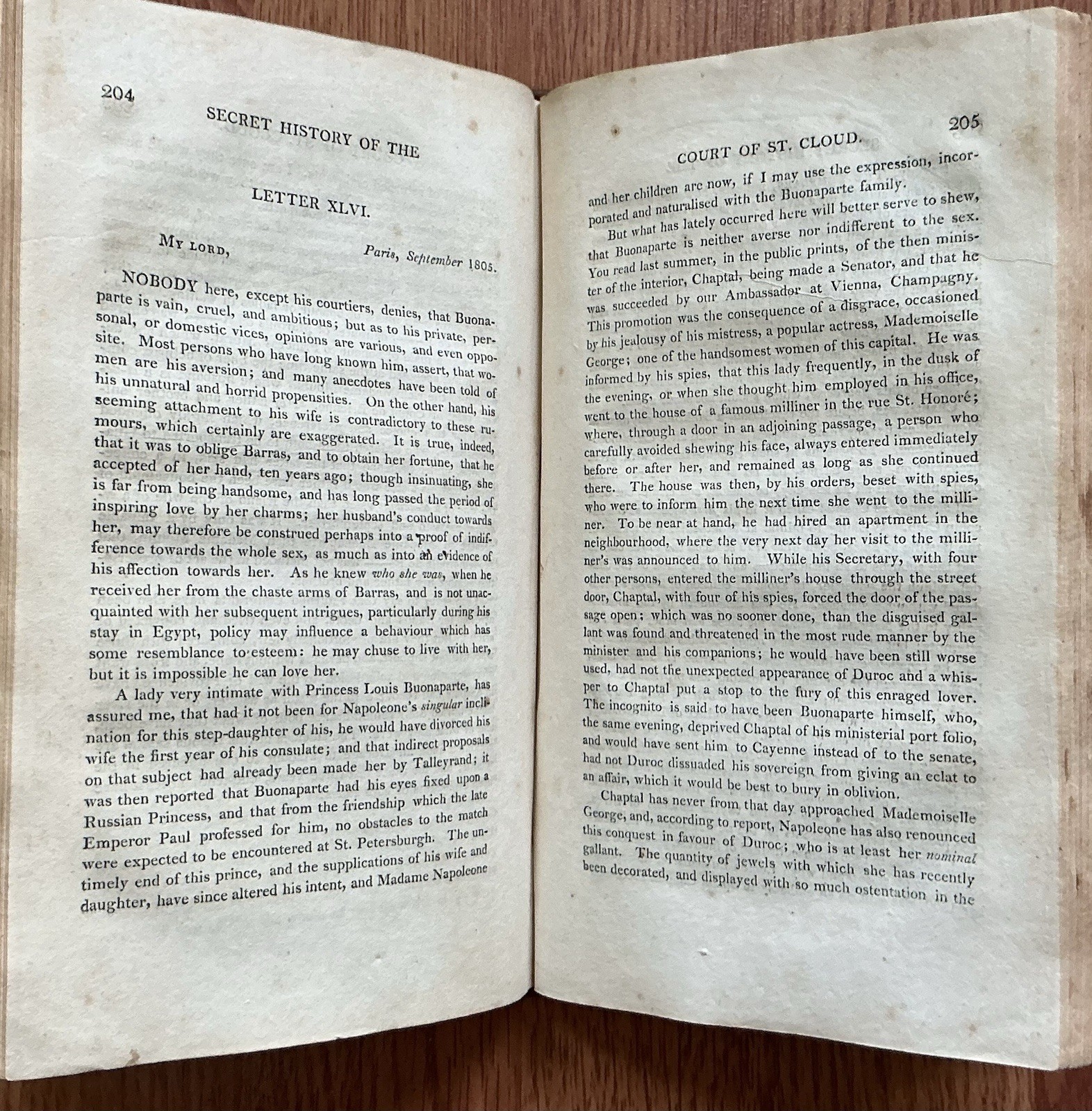 SECRET HISTORY COURT CABINET OF ST CLOUD 1806 US Ed Old Leather Book / FRANCE