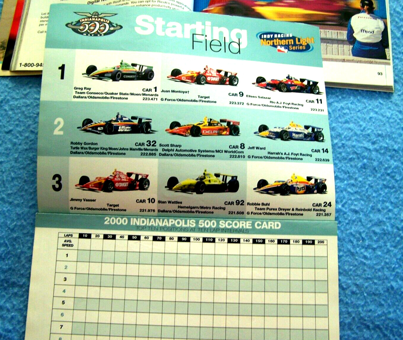 Indianapolis 500 Official Program May 28, 2000, 224 Pages, NICE ONE!!