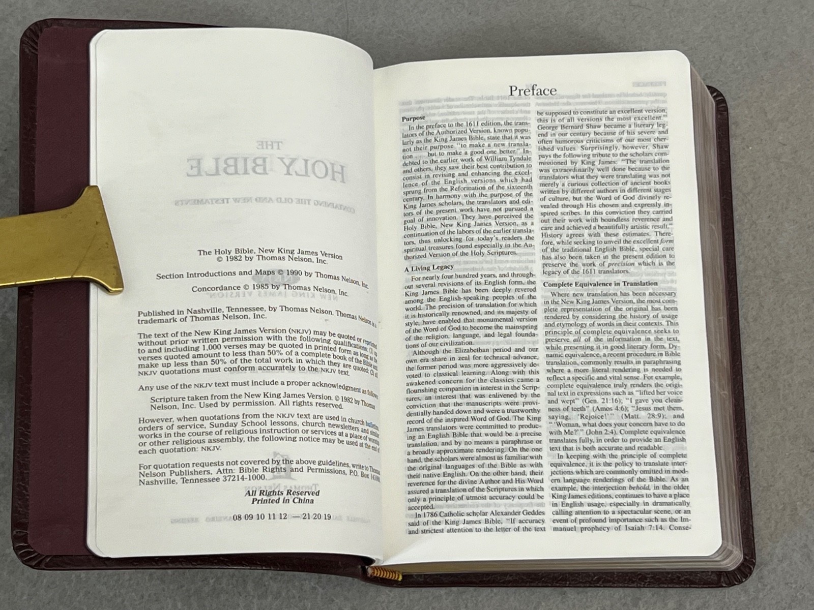 Holy Bible NKJV New King James Version Red Letter Nelson Bonded Leather 1990