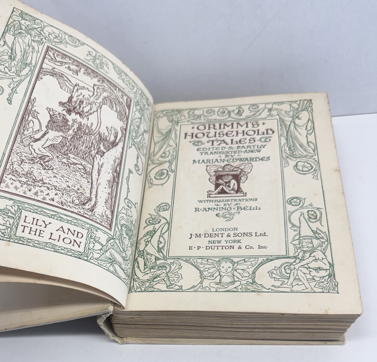 Grimm’s Household Fairy Tales (1936) Antique Children Decorative Binding