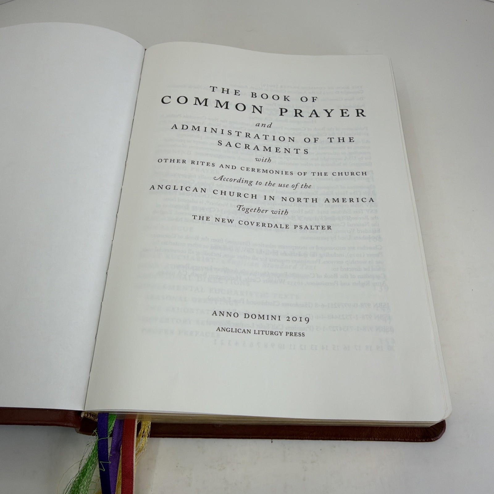 The Book of Common Prayer 2019 Anglican Church North America Deluxe Soft Cover