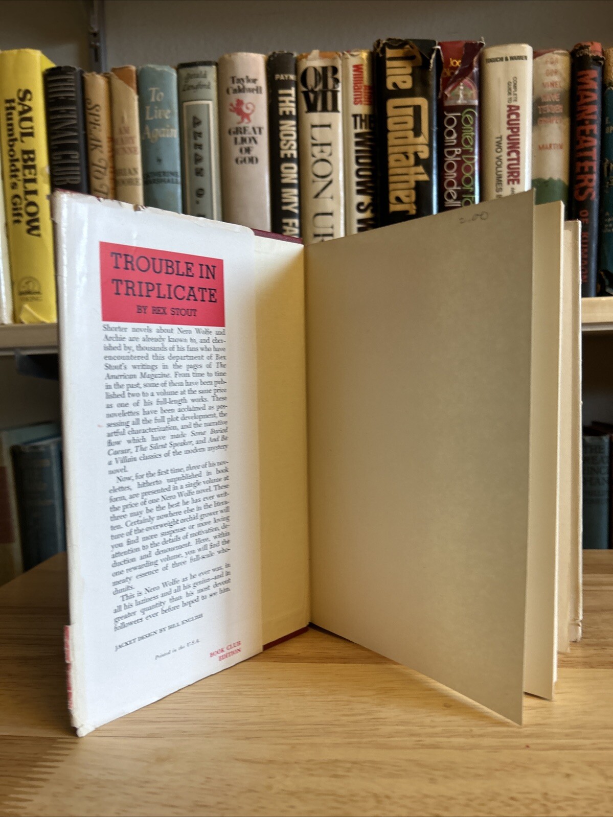 Trouble in Triplicate, A Nero Wolfe mystery by Rex Stout 1949 Viking HCDJ