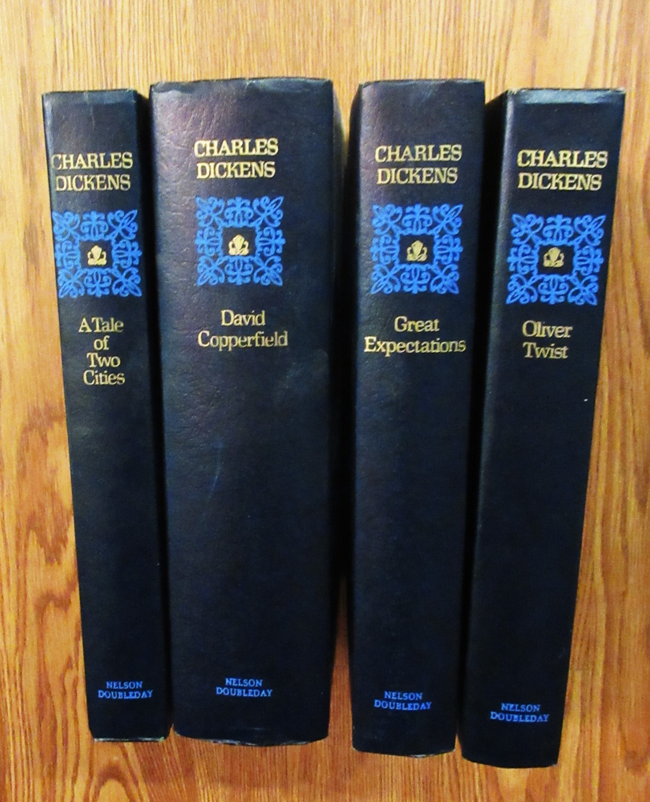Set of 4 Vintage Charles Dickens Book Classics Hardcover Nelson Doubleday GOOD