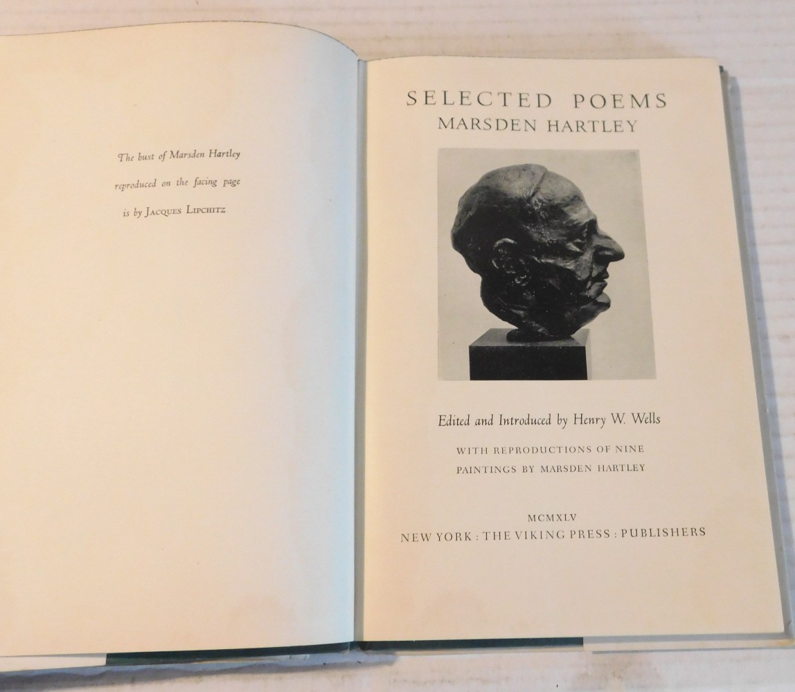 1945 1ST ED. SELECTED POEMS by MARSDEN HARTLEY w/ ILLUSTRATIONS of his Paintings
