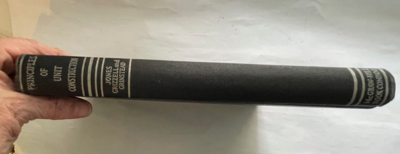 1939 Education Textbook Principles of Unit Construction 1st Ed McGraw Hill