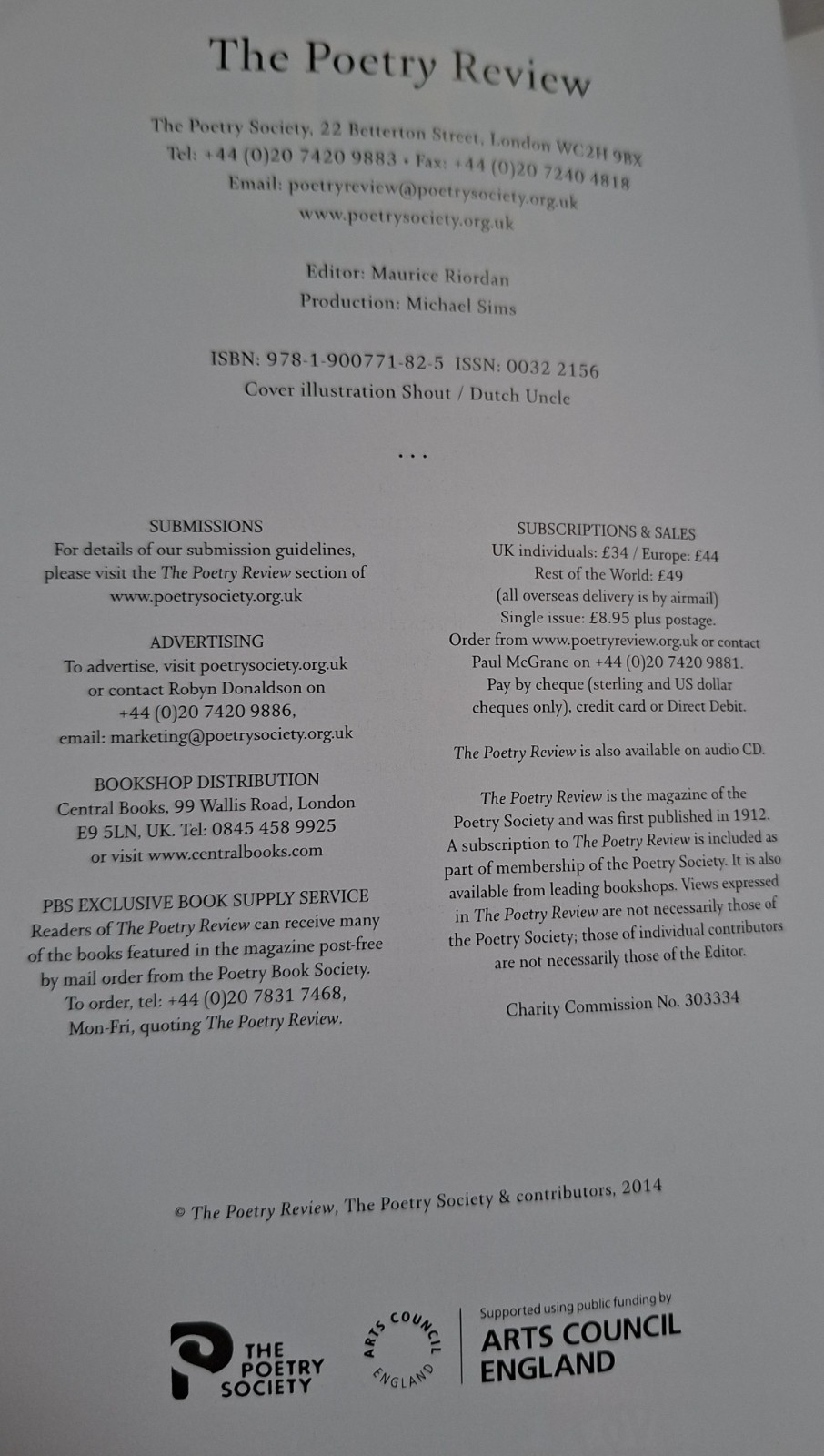 The Poetry Review Set Of 3 Mixed Authors 1st 2014 Paperback The Poetry Society