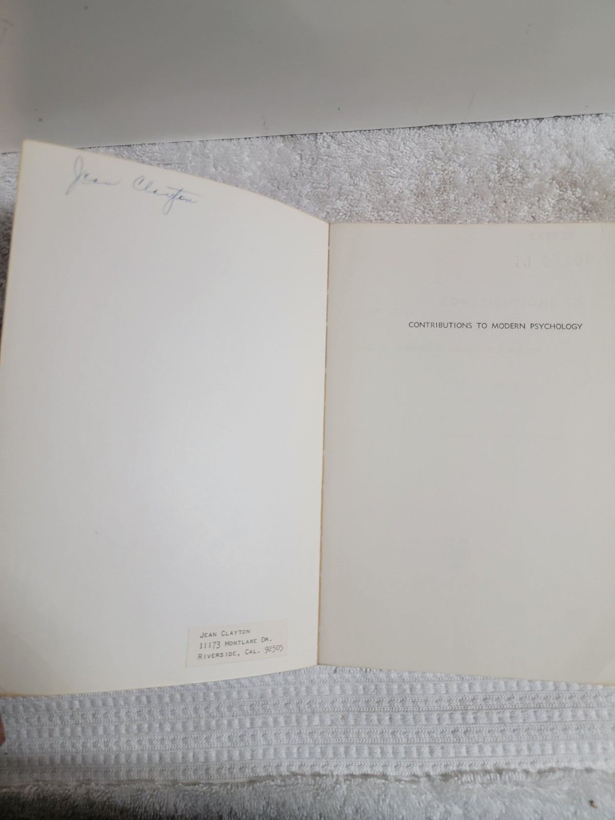 Contributions to modern psychology 1963 2nd ed. Dulany, DeValois, Beardslee
