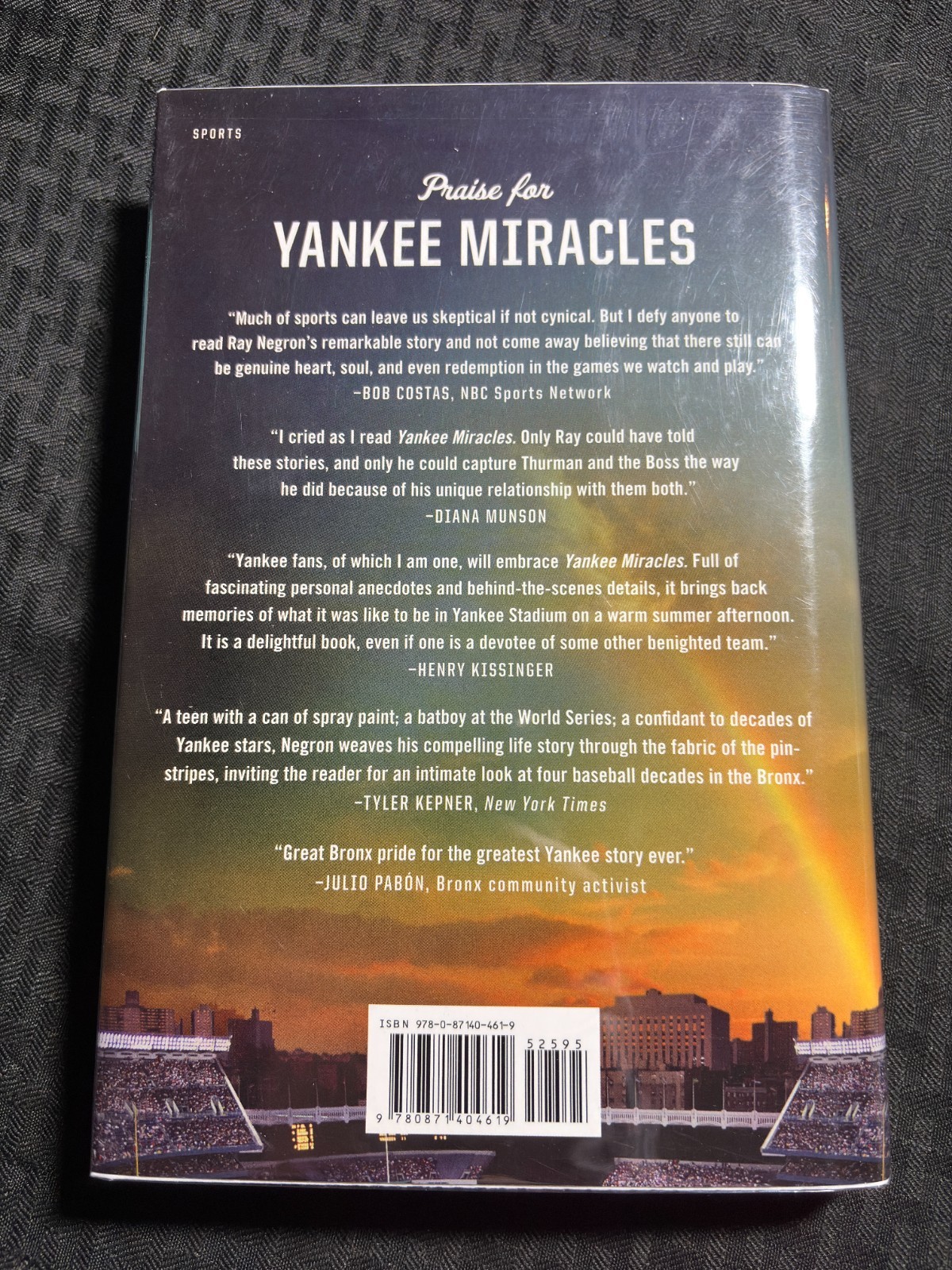 2012 YANKEE MIRACLES by Ray Negron HC/DJ FVF/FN+ SIGNED 1st Liveright