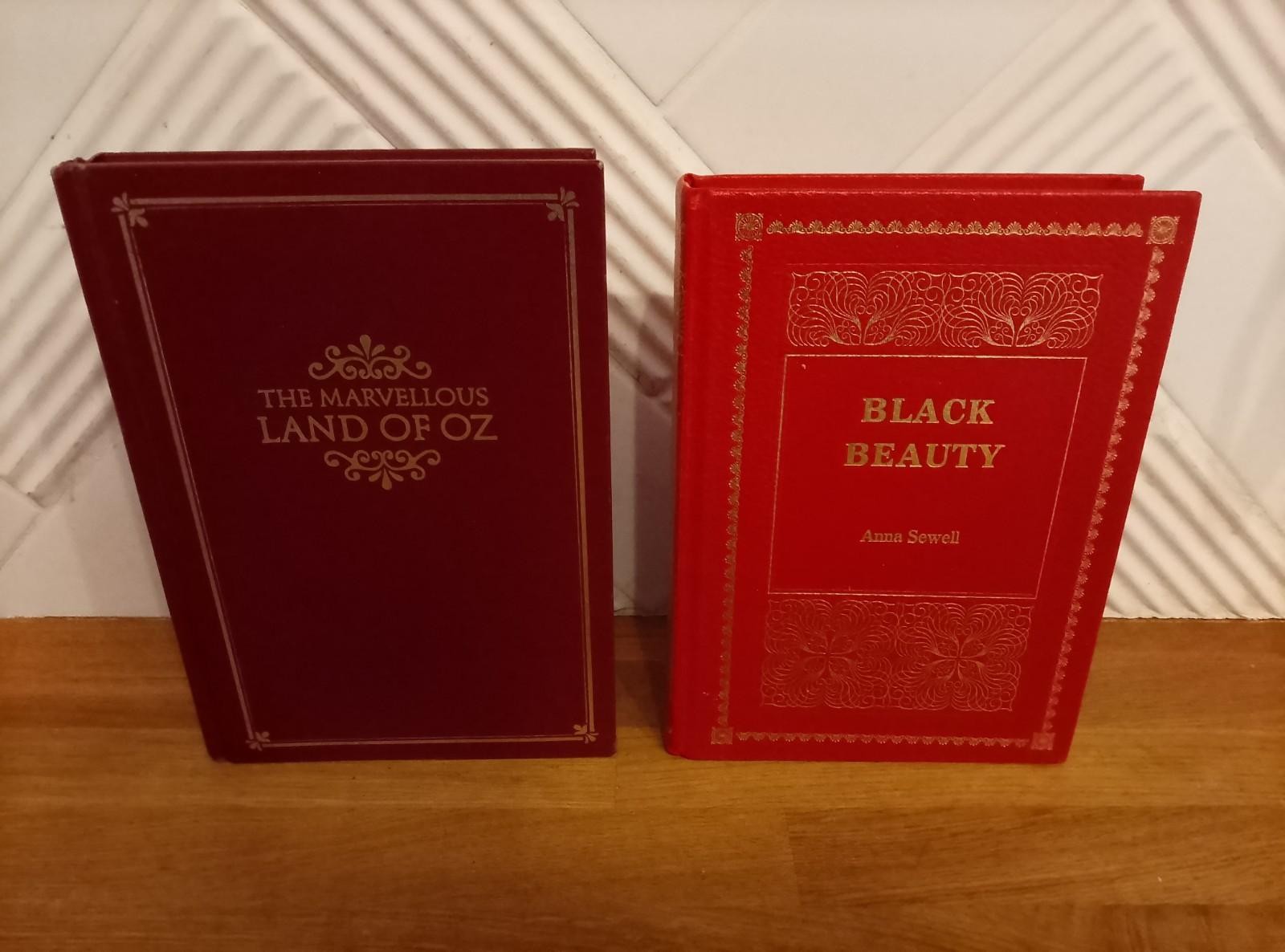 BOOK – X2 Children’s Classics HB Red Faux Leather Bundle Black Beauty Land Of Oz