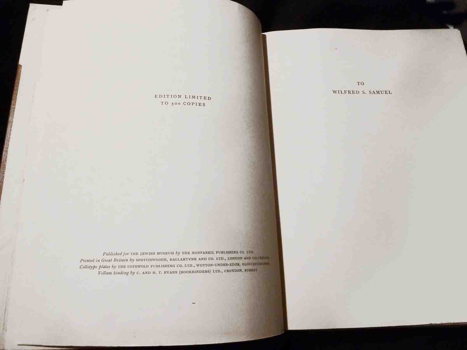 1954 A Jewish Iconography by Alfred Rubens Vellum Binding Illustrated 500 copies