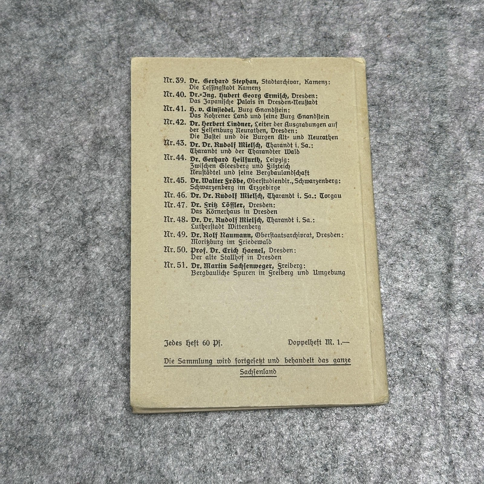 German 1938 Bergbauliche Spuren Freiberg Mining Sachsenweger Pamphlet Nazi Era
