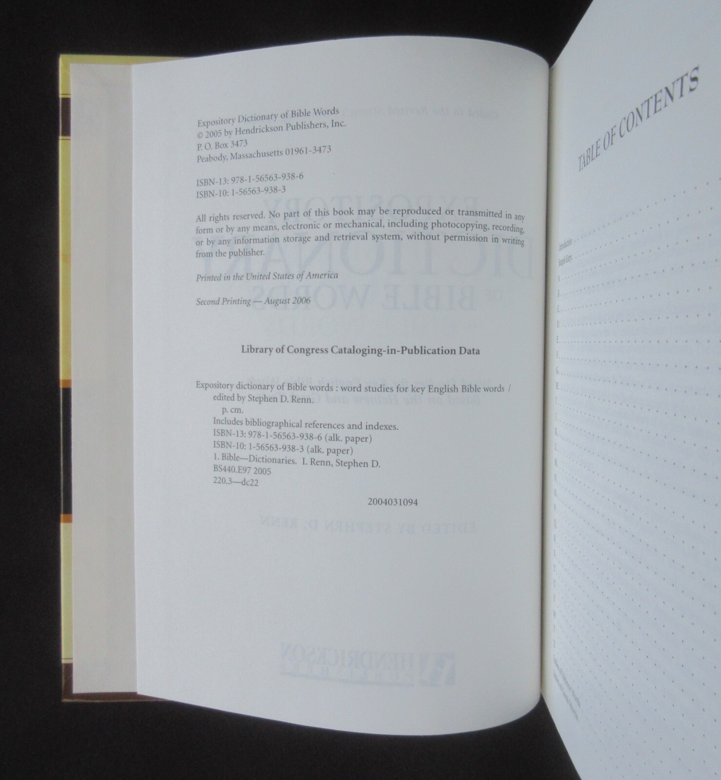 EXPOSITORY DUICTIONARY OF BIBLE WORDS Stephen D Renn 2006 Hendrickson