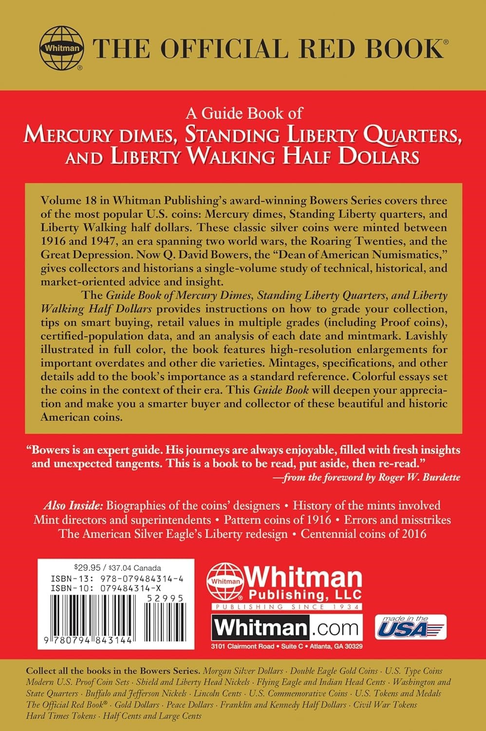 New Official Red Guide Book US Mercury Dimes Standing Liberty Quarters Walking