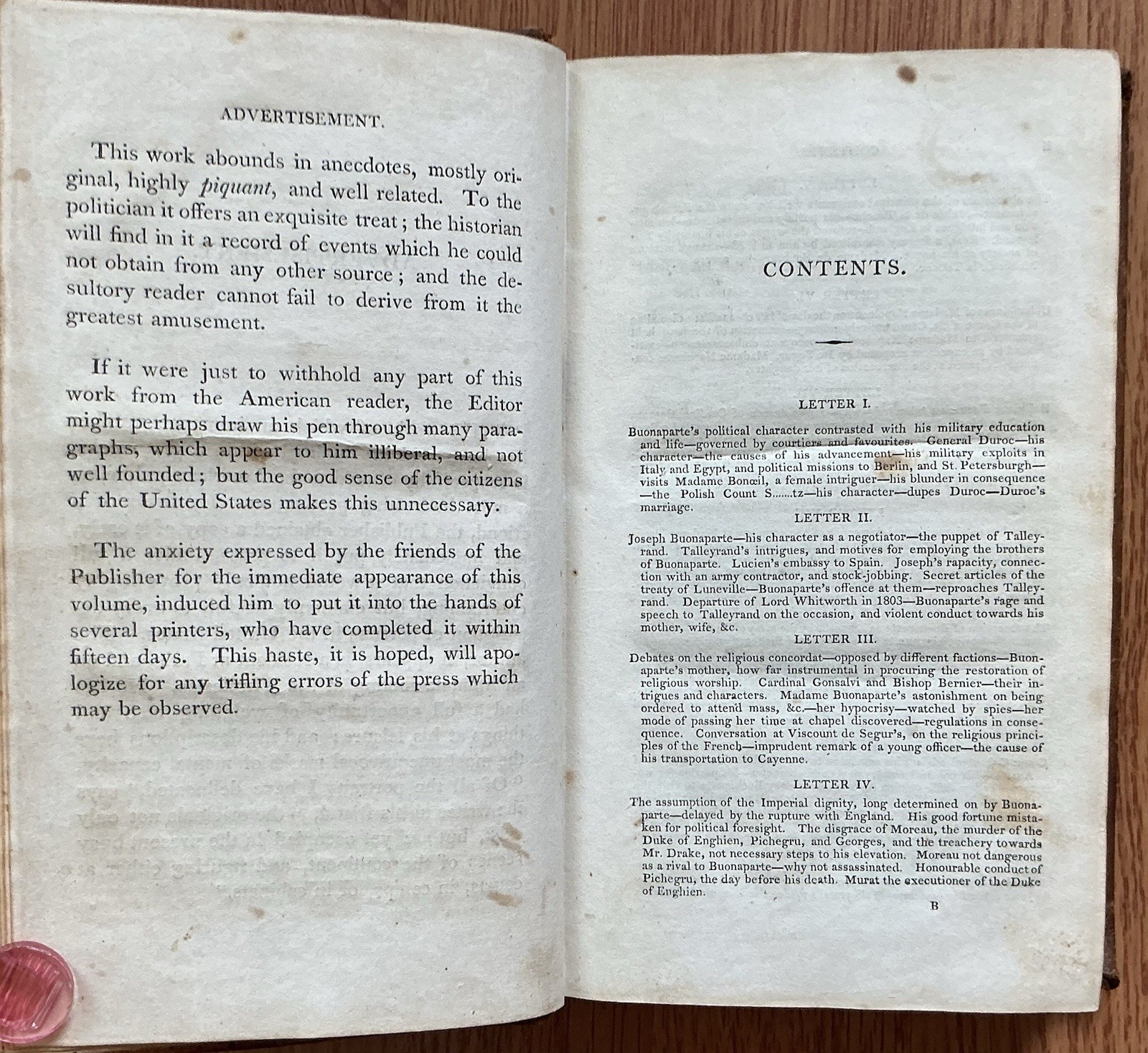 SECRET HISTORY COURT CABINET OF ST CLOUD 1806 US Ed Old Leather Book / FRANCE