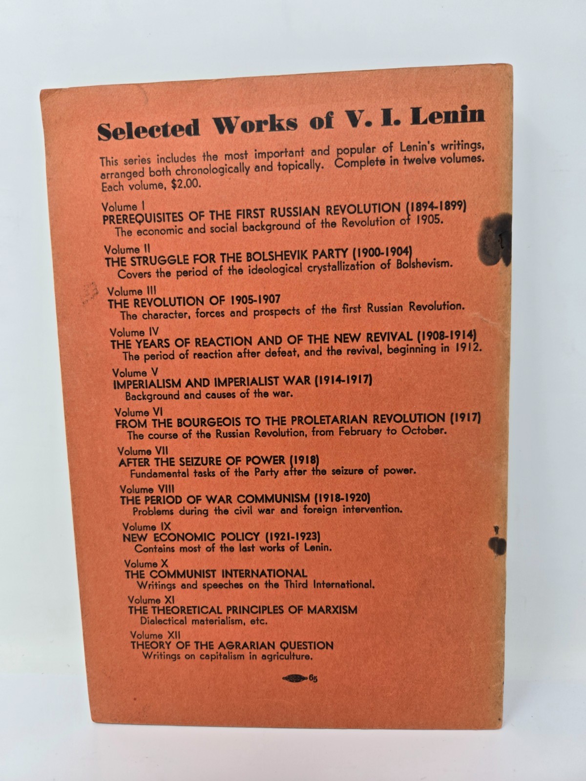 Antique 1940 Little Lenin Library Vol. 24 WAR AND THE WORKERS Book V.I. LENIN
