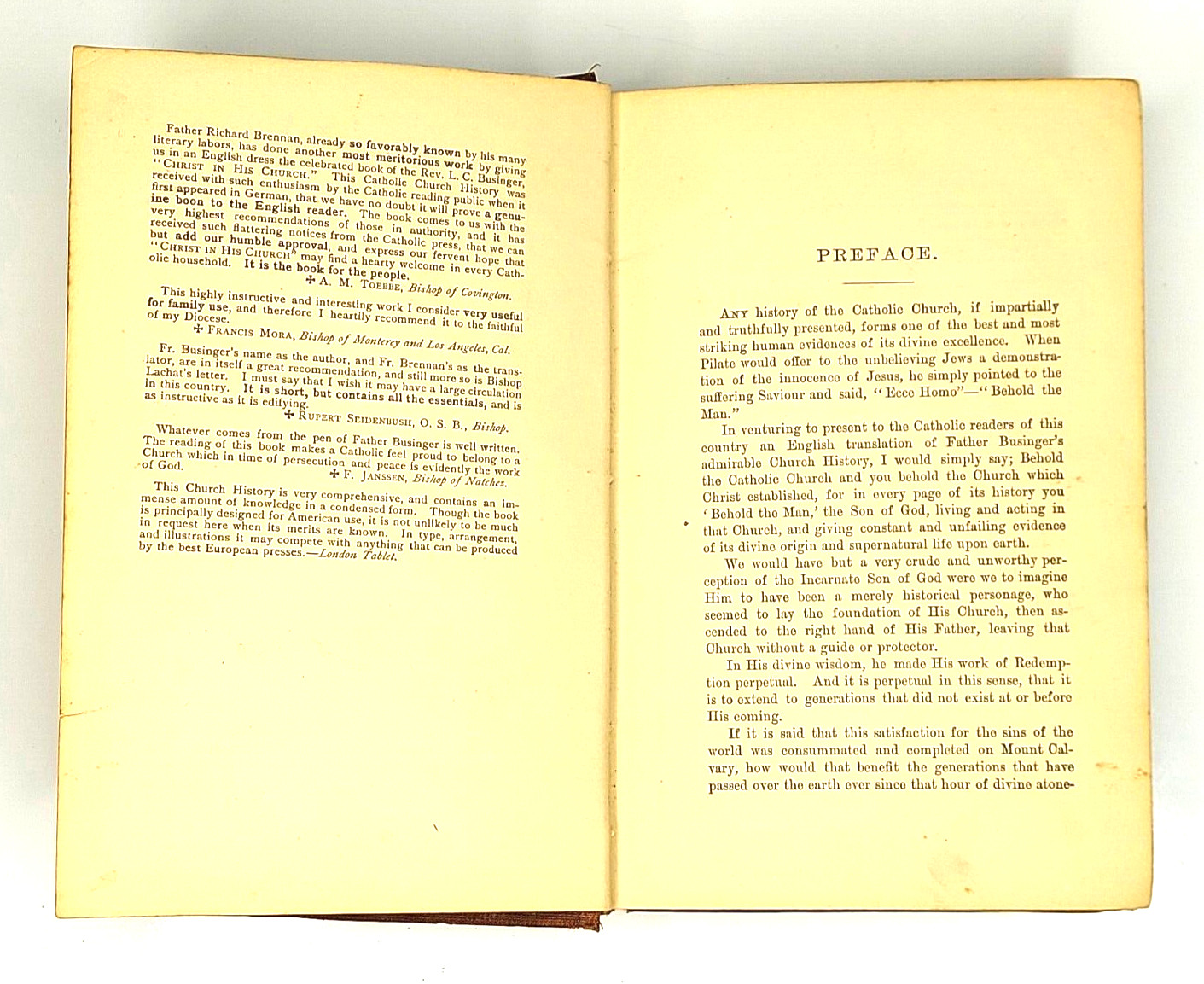 Christ in His Church History of the Catholic Church 1881 Benziger Bros. Antique