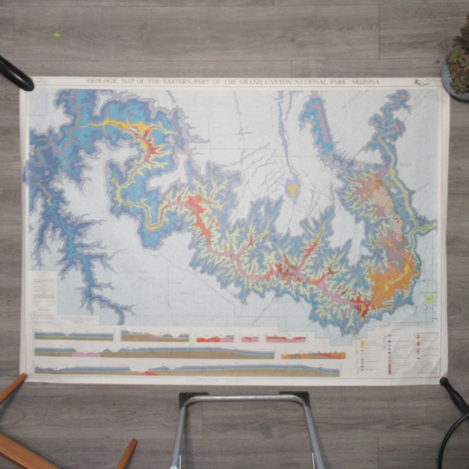 1980 Geologic Map of Eastern Grand Canyon Arizona Full Color Blue Dragon
