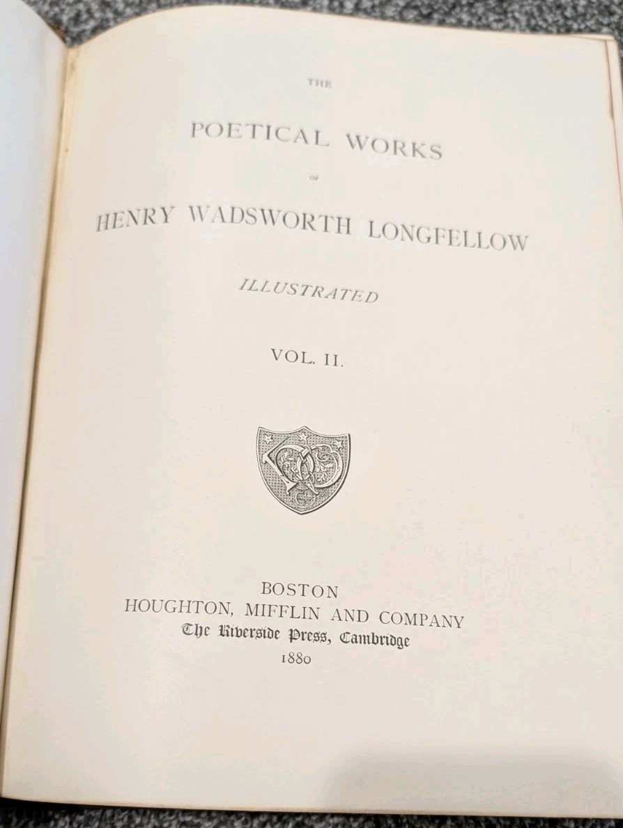 1880 The Poetical Works Of Henry Wadsworth Longfellow, Volume II, Illustrated