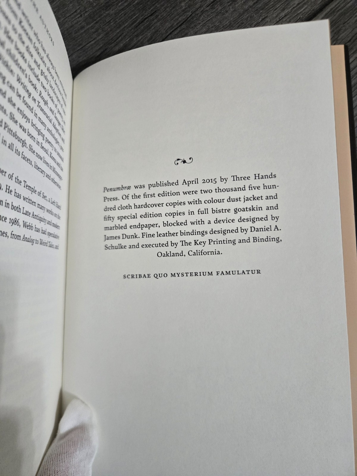 Penumbrae An Occult Fiction Anthology Three Hands Press 2015 Limited Hardcover