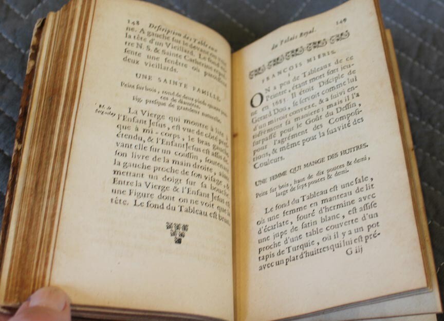 1727 Description of the Paintings Of The French Royal Palace (French Text) RARE