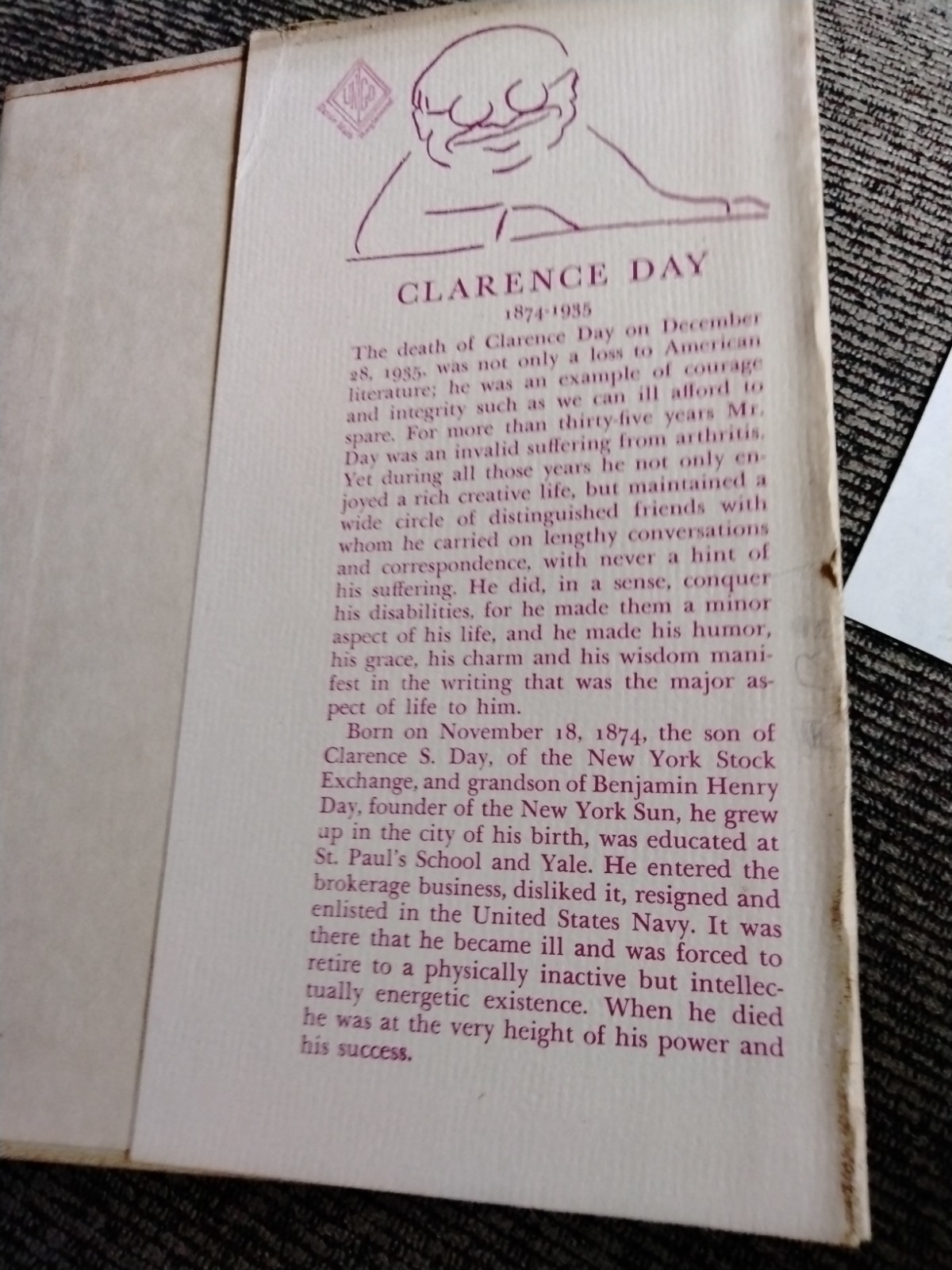 Life with Mother Clarence Day 1st Ed HC Book 1937