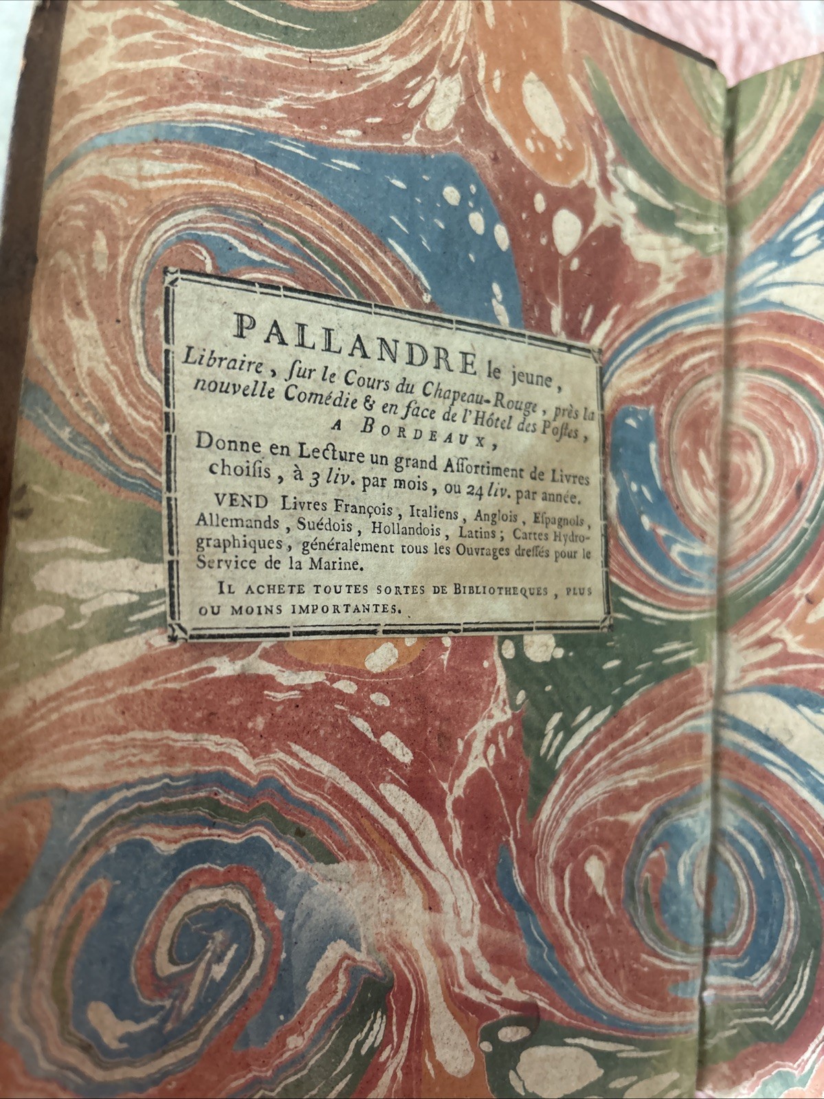 1781 First Edition Grammare Hollandoise French Bookplate And 18th C Ticket