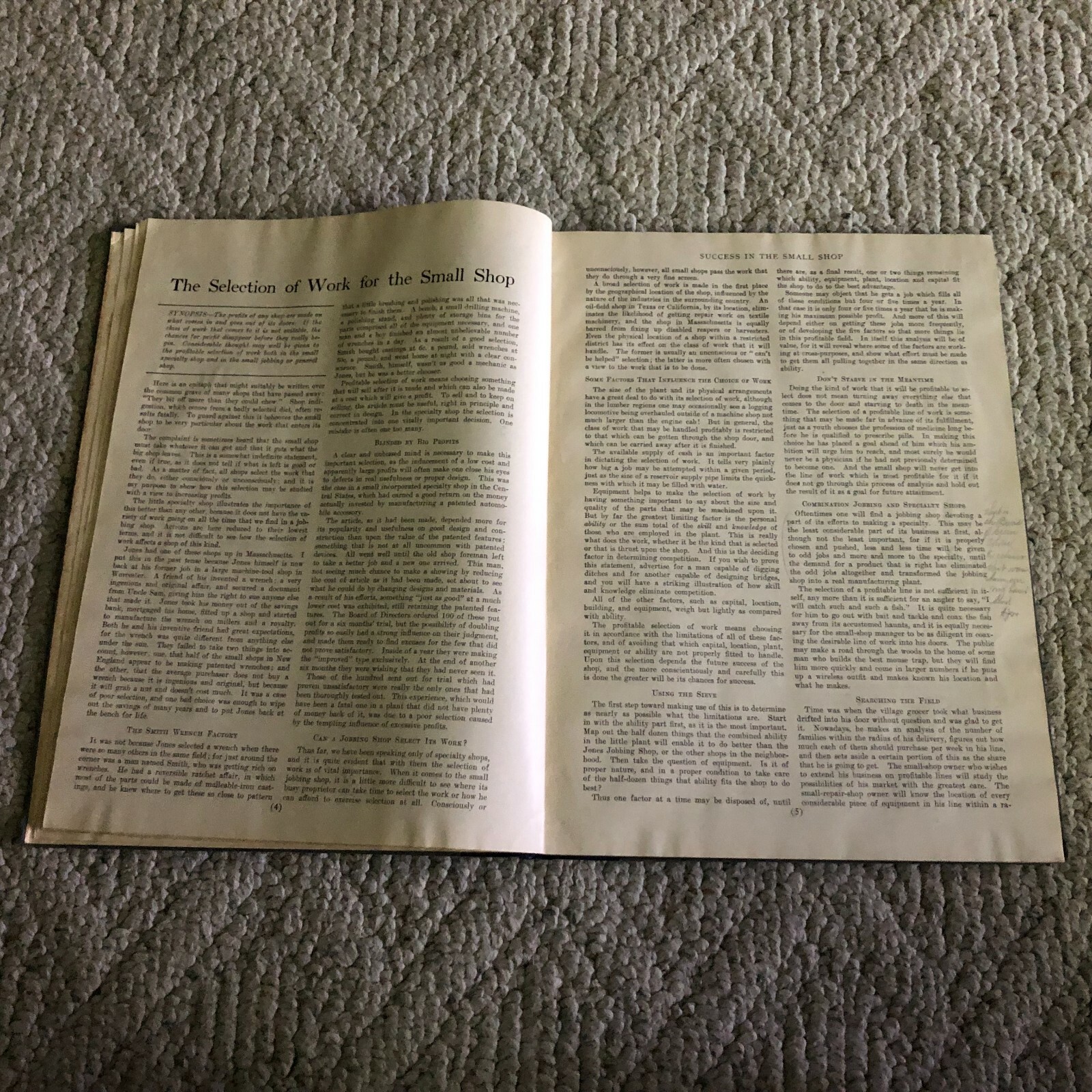 SUCCESS IN THE SMALL SHOP 2nd Ed Van Deventer McGraw Hill 1918 Vintage Antique