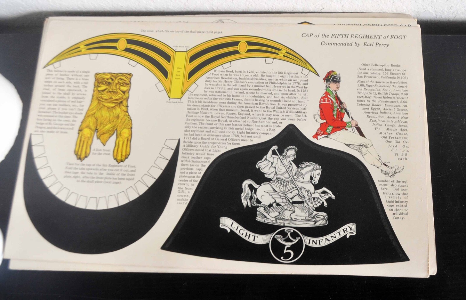 CAPS OF THE AMERICAN REVOLUTION. Complete Set III. Cut Out Book 1976 Bellerophon