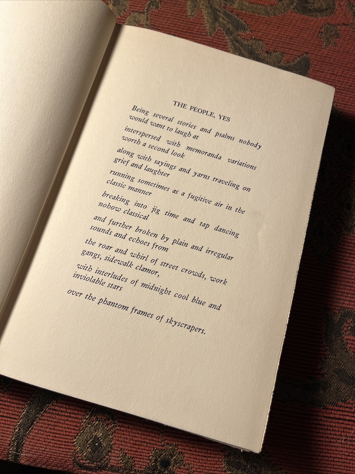 Carl Sandburg / THE PEOPLE YES 1st Edition 1936