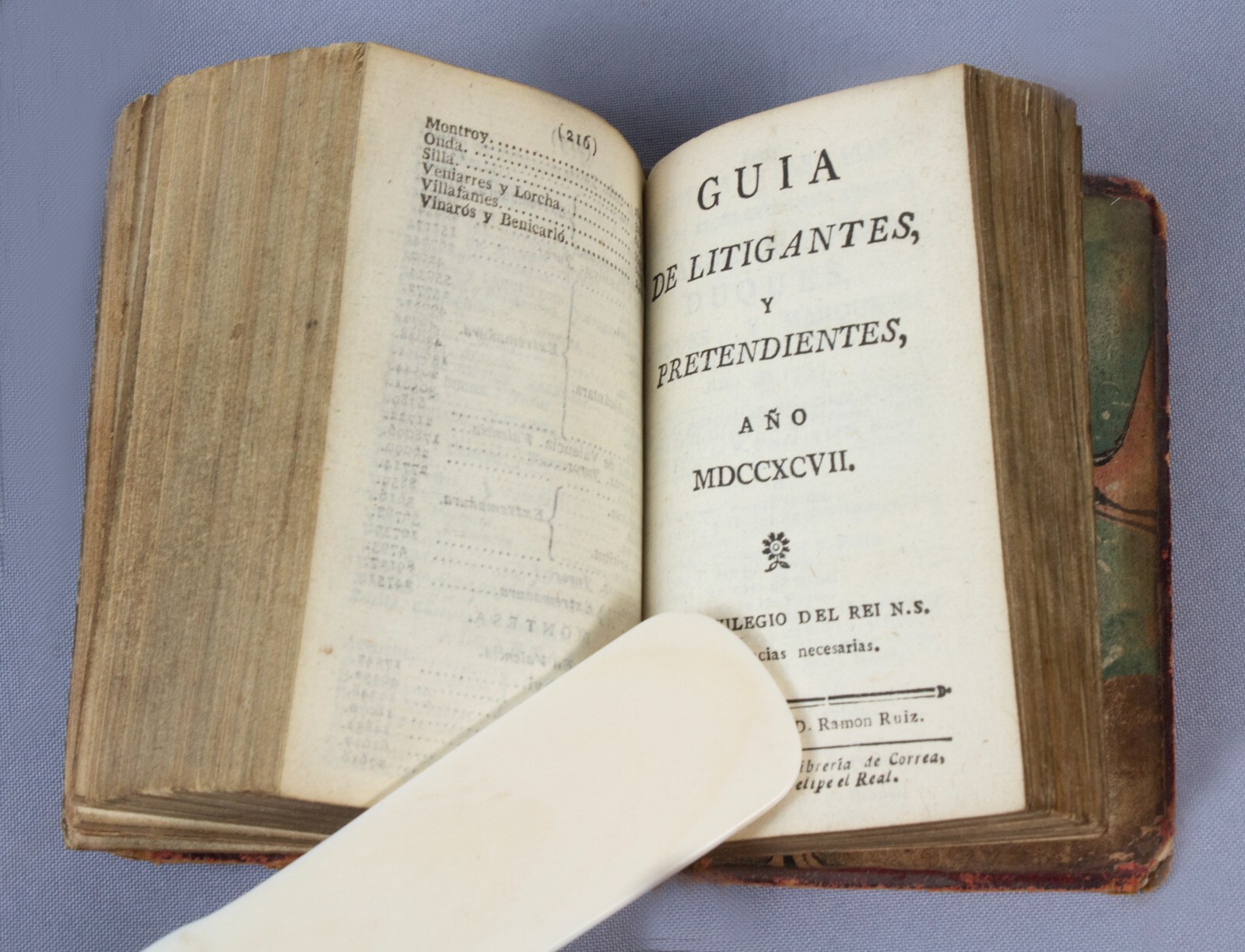 Spanish ALMANACK 1797 With Map – Kalendario Manual + Forasteros – MADRID Espana