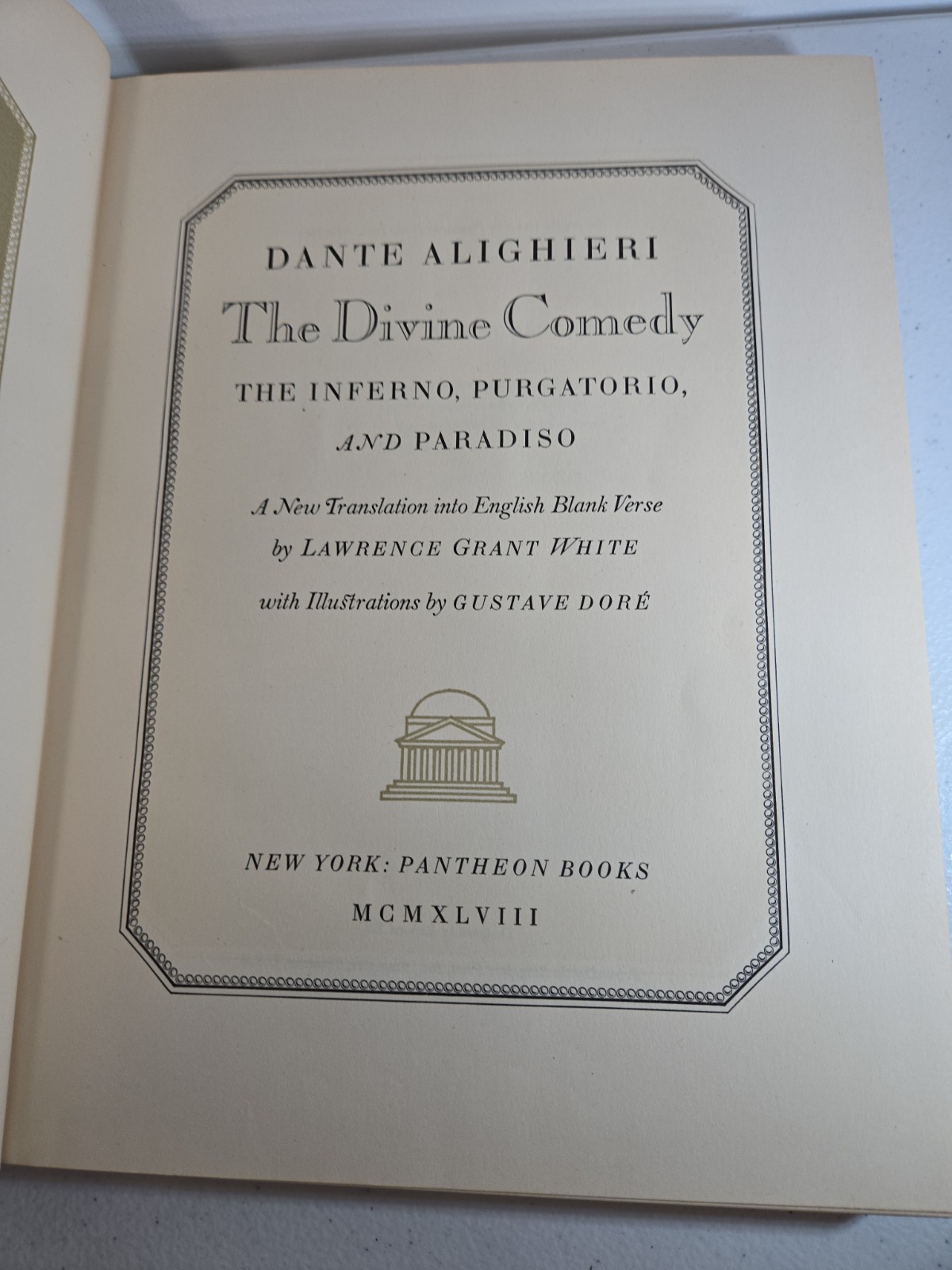 1948 LARGE BOOK THE DIVINE COMEDY BY DANTE ALIGHIERY ILLUSTRATED BY GUSTAVE DORE