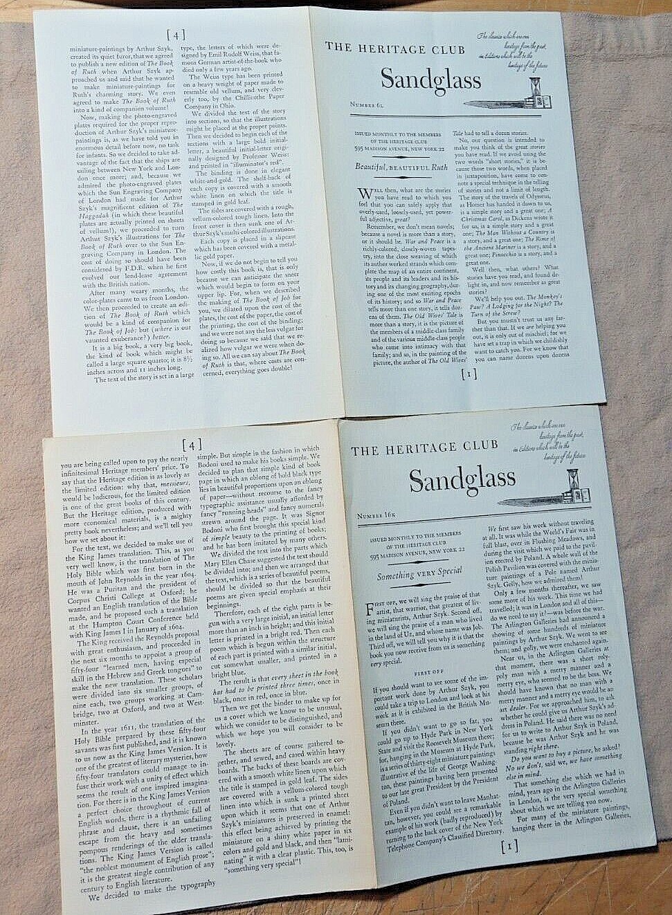 BOOK OF JOB & BOOK OF RUTH both w/slip case – ARTHUR SZYK illustrated 1946-1947