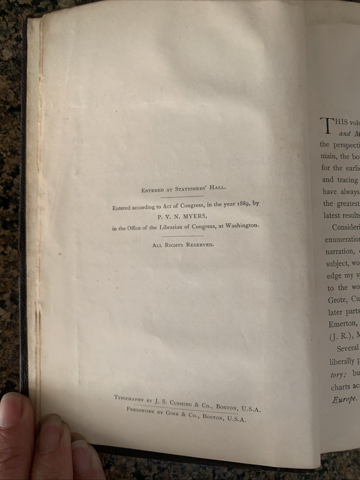 ANTIQUE – A General History For Colleges And High Schools By P. V. N. Myers 1893