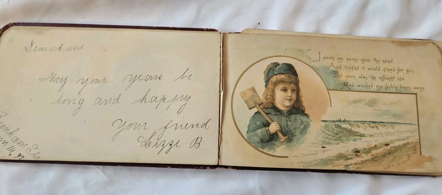 Lot 2 Antique Vintage 1880’s Autograph Books Iowa Texas Nearly Full
