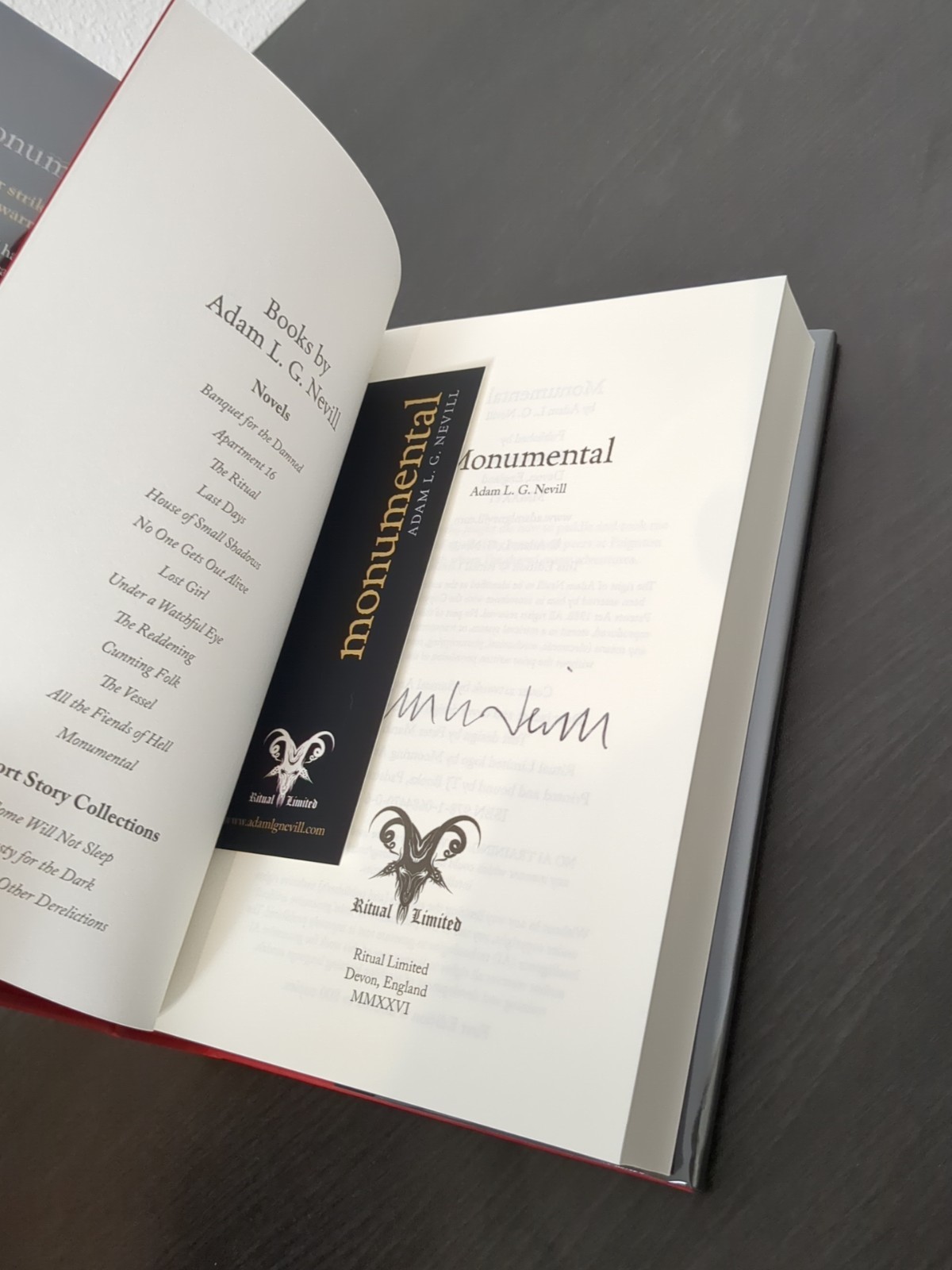 Signed! Monumental by Adam Nevill – Hardcover Limited 1st Edition