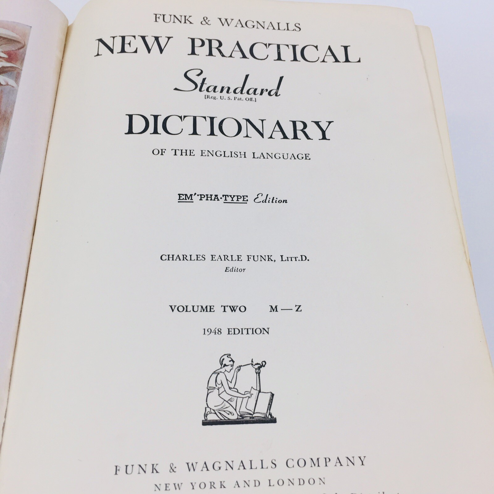 Bookshelf Decor 1948 Funk & Wagnall New Practical Standard Dictionary Vol 1 & 2