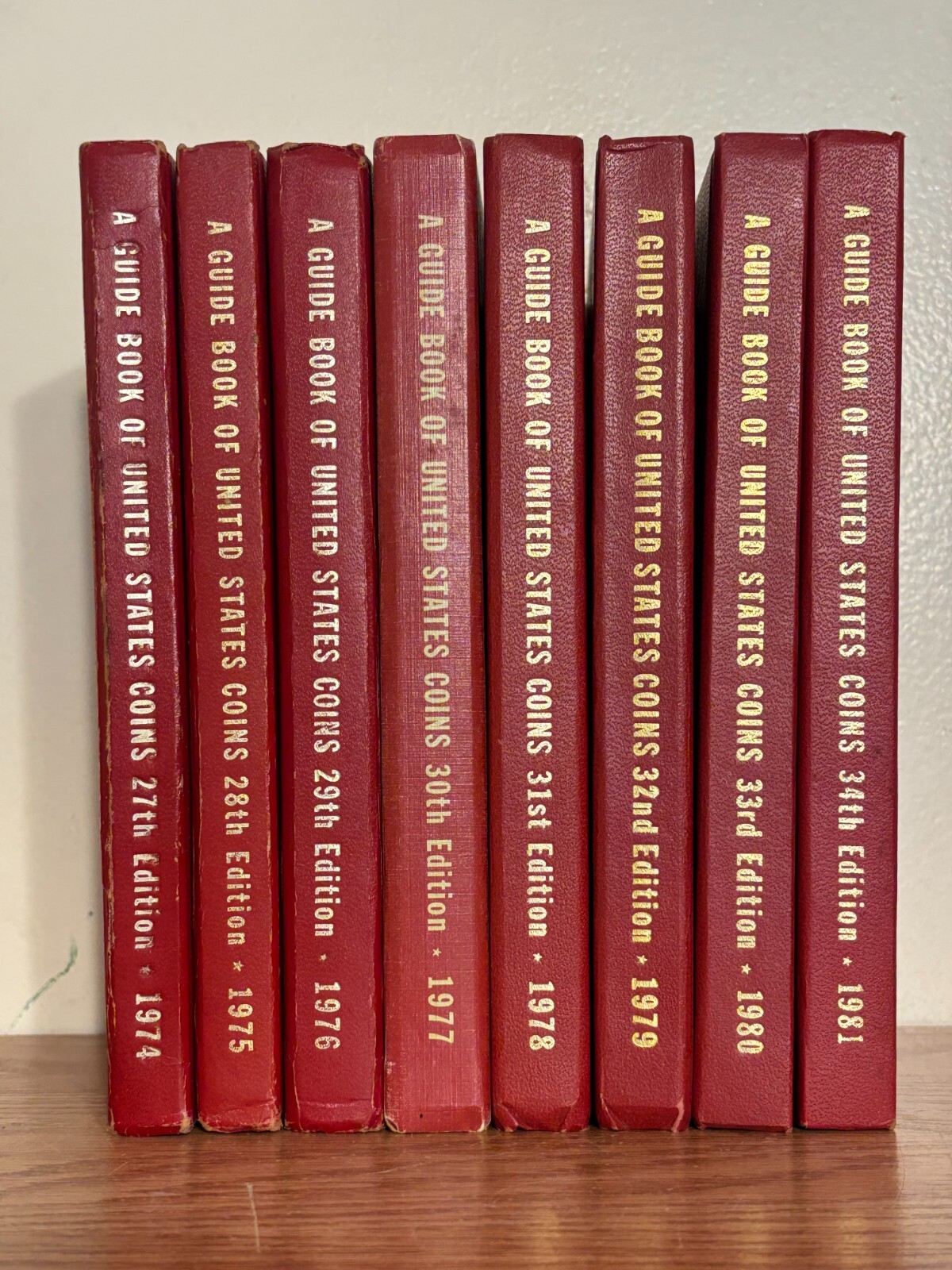 Lot of 8 Coin Books 1974-1981 Guide Book of US Coins Red Book R.S. Yeoman