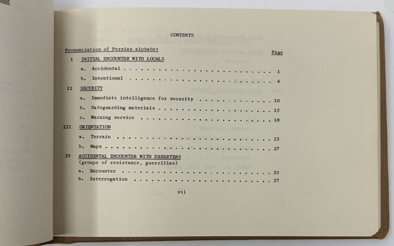 Persian Phrase Book Department of Army Pamphlet 1962 Hardcover Vintage Military
