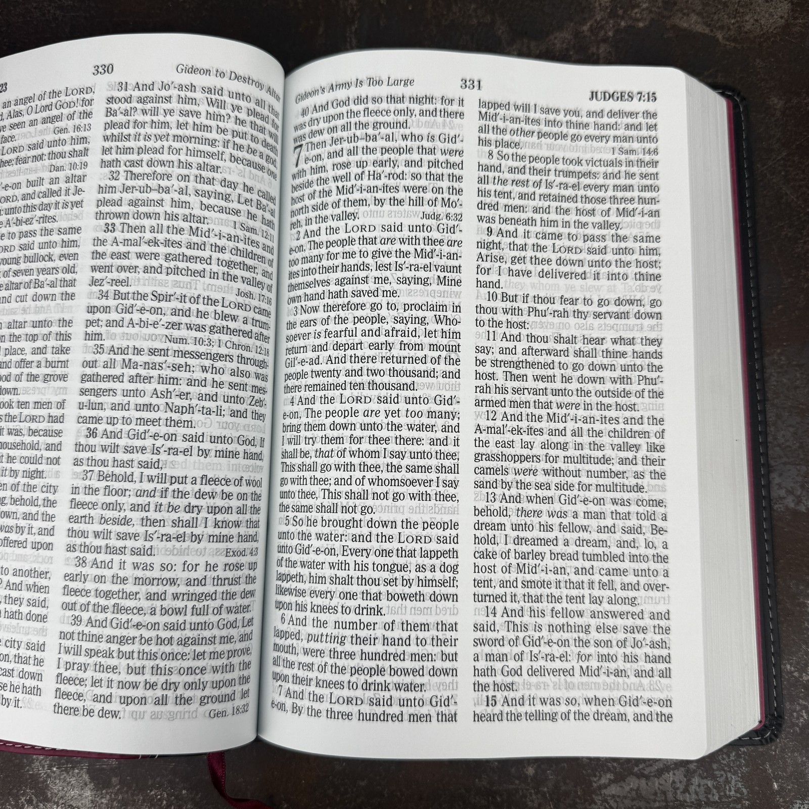 HOLY BIBLE – KJV Giant Print Reference Bible HOLMAN 1998 Black & Red Leather