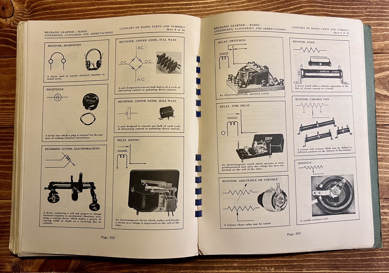 Mechanic Learner Radio US Army Corp of Engineers Antique Book 1942 Training Unit