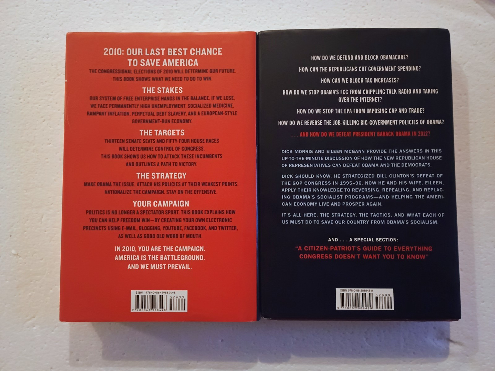 Two Books “Revolt” and “2010” by Dick Morris Signed Copies